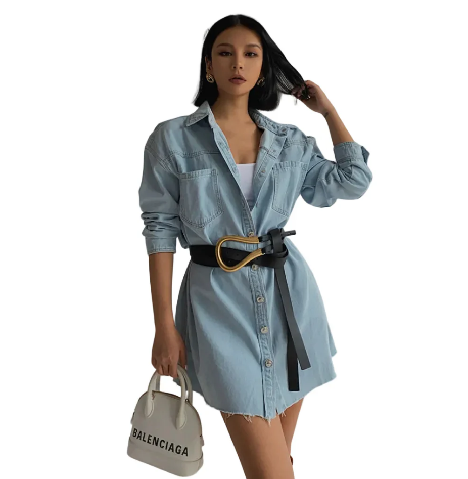 Harbour Style Long Sleeve Denim Jacket Medium Length