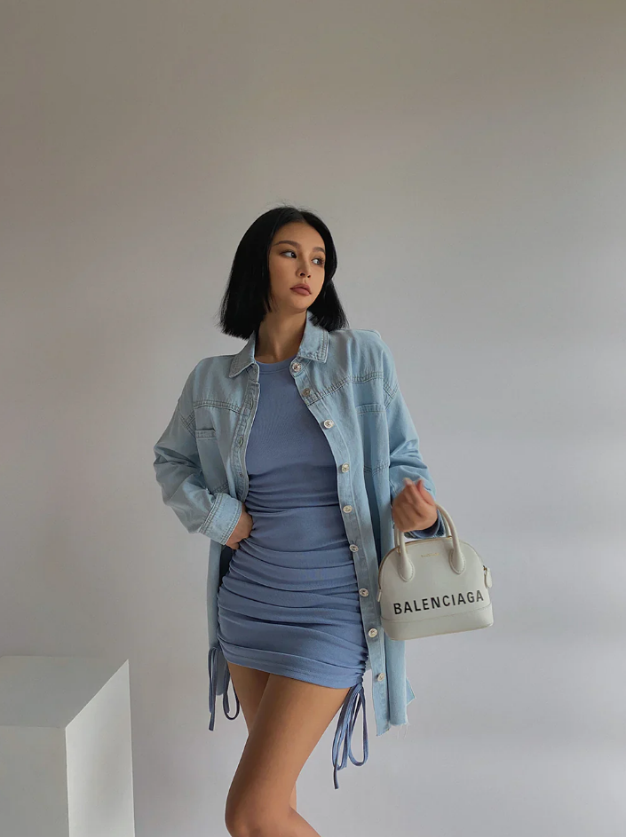 Harbour Style Long Sleeve Denim Jacket Medium Length