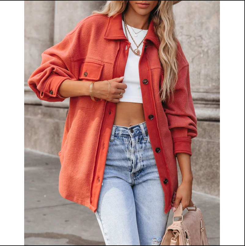 Medium Long Lapel Style Casual Coat for Women Elegant Polyester Trench Style Jacket