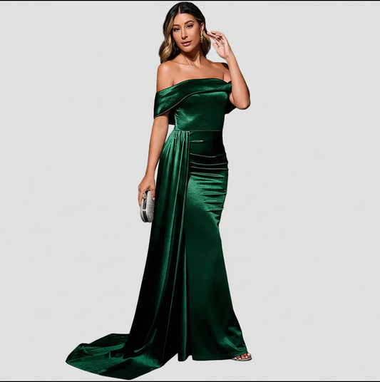 Women's High Waist Prom Evening Dress Elegant Strapless Hip Skirt Party Dress