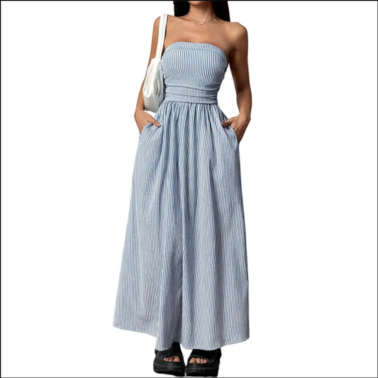 Long Pocket Dress for Women Strapless Sleeveless