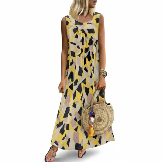 Long Printed Dress for Women Cotton Maxi Dress Floral Print Casual Summer Long Dress